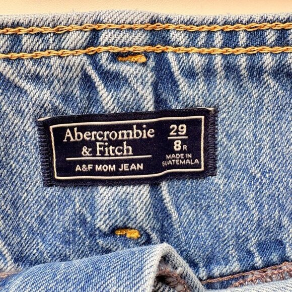 Abercrombie & Fitch Mom Jeans High Waisted Raw Hem Bare Back Size 29/8 - Picture 5 of 6